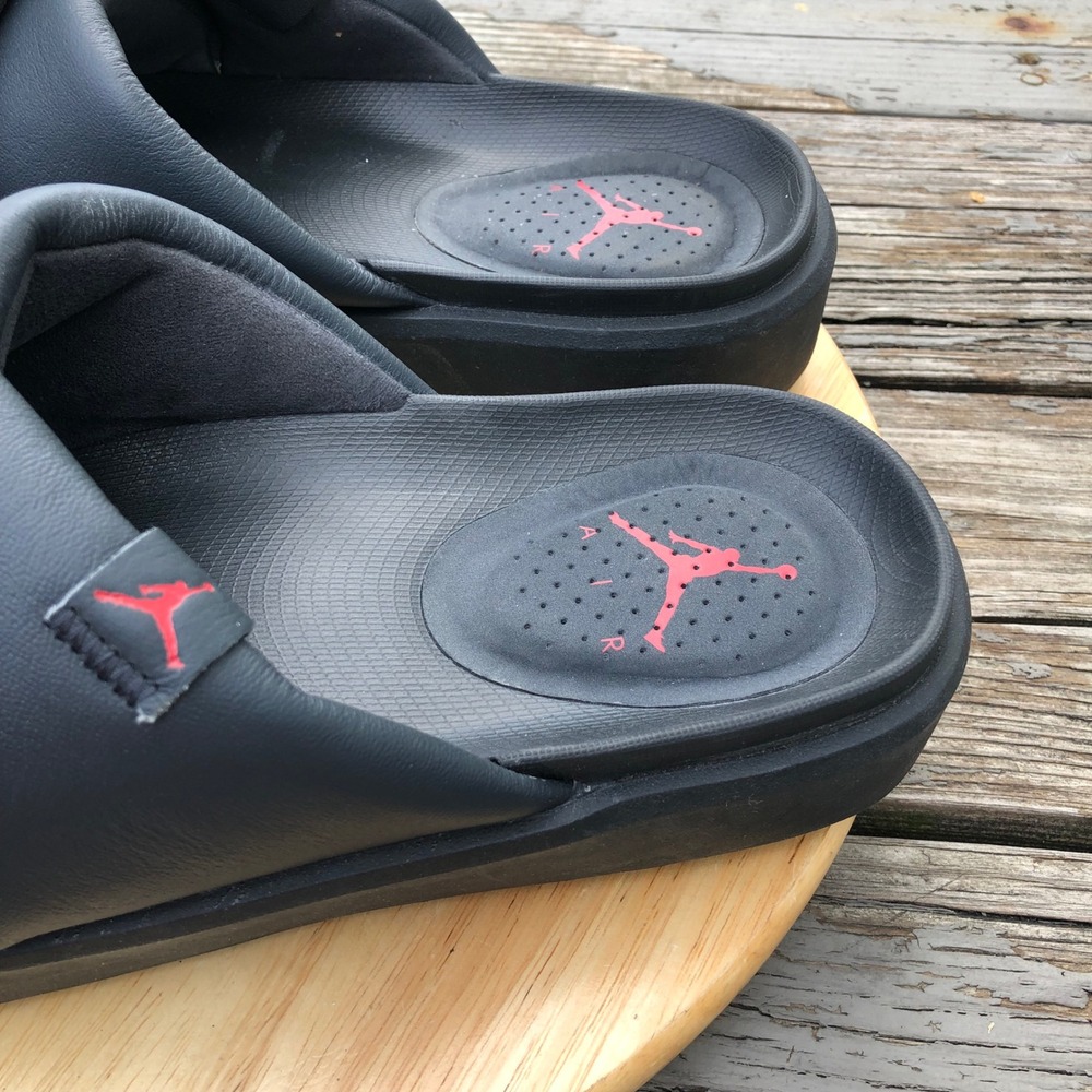 Jordan Black Slides Women 11 (Men 12.5) Sophia Platform DO8863 Crisscross Straps - Picture 10 of 12